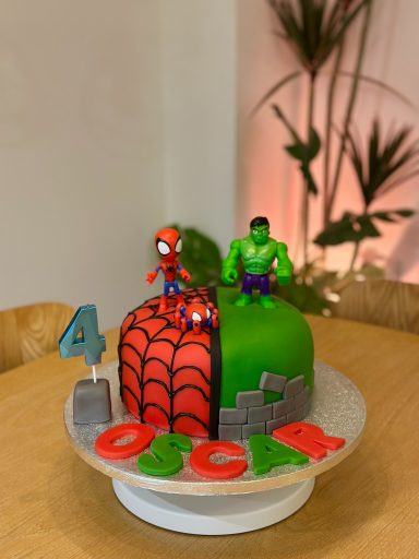 Spiderman and Hulk Cake Spiderman and Hulk Cake